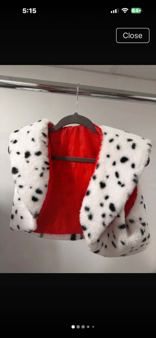 Villains Cruella De Vil Dalmatian Costume Vest Size M
